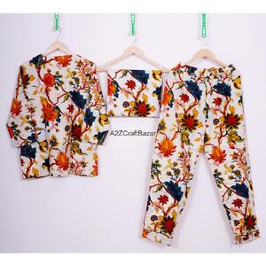 ชุดนอนผ้าฝ้ายแท้ 100% พิมพ์ลายดอกไม้ คอวี แขนยาว สวมใส่สบาย ระบายอากาศได้ดี หรูหรา ทำด้วยมือ สำหรับผู้หญิง เหมาะสำหรับฤดูใบไม้ผลิ/ฤดูใบไม้ร่วง ฤดูหนาว หลายสี - Product Image 5