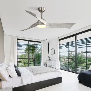Ventilatore da Soffitto da 52 Pollici in Nichel Spazzolato con Telecomando a 6 Velocità, Motore DC a Risparmio Energetico, Varie Opzioni di Illuminazione - Product Image 6