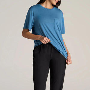 Camiseta Deportiva Casual Ligera y Transpirable de Poliéster y Algodón Azul Rey Ecológica para Mujer - Product Image 6