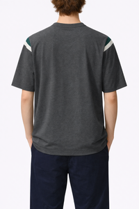 T-shirt unisexe en coton surdimensionné, écologique, respirant, à séchage rapide, style streetwear décontracté, col Henley, manches courtes, 220g - Product Image 4