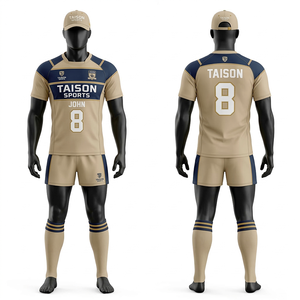 Tenue de rugby pour femmes, 220 GSM, polyester premium, anti-humidité, bleu marine, design à panneaux, sublimation, logo personnalisé, ensemble - Product Image 6