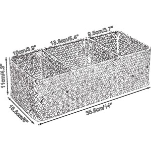 Seagrass <b>basket</b> divided into 3 compartments Handmade <b>Storage</b> <b>Basket</b> Wholesale eco-friendly Made in Vietnam - Product Image 2