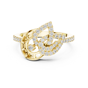 Anillo de Diamantes Cultivados en Laboratorio, Modelo Melody, Oro Amarillo de 18 Quilates con Baño de Rodio, Corte Brillante, para Compromiso, Fiesta, Boda, Uso Diario - Product Image 1