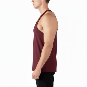 Solid Color Cotton <b>Singlet</b> Racer Back Comfortable Workout <b>Running</b> Tank Top Outdoor Sports Training Fitness Wear Clothes for Men - Product Image 3