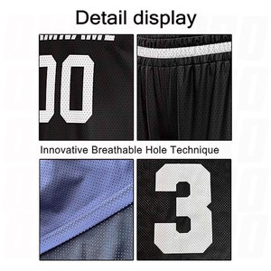 Uniforme de basket-ball personnalisé, noir et blanc, sublimation, vente en gros, maillot et short de basket-ball de bonne qualité - Product Image 4