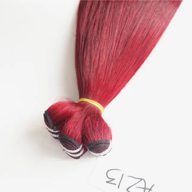 Vietnamese Hair Weft Extension Red Wine Color Bone straight Hair Bundles Super Double Virgin hair