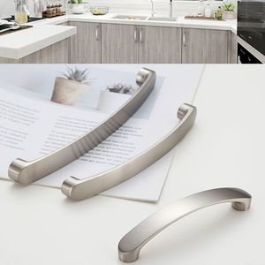 Maniglia per Mobile Contemporanea in Nichel Spazzolato Satinato 128mm, Pomelli per Porte e Maniglie per Cassetti da Cucina in Lega di Alluminio - Product Image 3