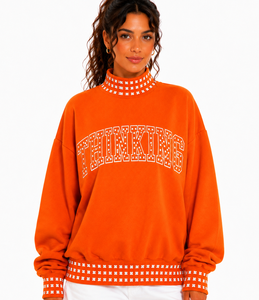 Sweat-shirt à col montant pour femme, personnalisé, coupe oversize, en molleton de coton, manches longues, décontracté, pour l'automne, vente en gros - Product Image 5