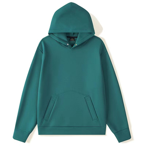 Sudadera con Capucha Extra Grande para Hombre, Color Negro Sólido, Algodón French Terry, Estilo Casual, Corte Regular, Estilo Otoñal - Product Image 4