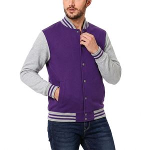 Veste universitaire pour homme, couleur unie, coton et polyester, vêtement décontracté, col rabattu, coupe classique, pour l'automne - Product Image 5