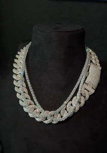 Round Brilliant Cut Lab Grown Diamond IGI Certified Luxury White <b>Gold</b> Diamond <b>Necklace</b> Women's Party <b>Tennis</b> Chain Jewelry - Product Image 2