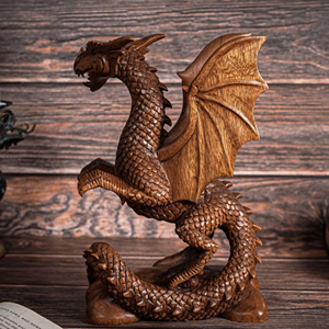Wooden Dragon Figurine with Detailed Craftsmanship Wholesale Home Decor Wooden Dragon Statue Custom Dragon Sculpture Wooden Gift - Product Image 4
