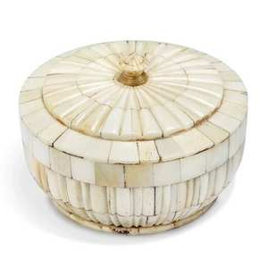 Boîte en bois unique faite à la main, incrustation de os naturel, vaisselle décorative de haute qualité pour bijoux, fruits secs, pour salon - Product Image 3