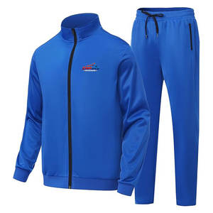 Survêtements de course à fermeture éclair intégrale en polyester, couleur unie personnalisée, marque privée, pour hommes, avec col montant - Product Image 1
