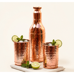 Wholesale Pure Copper Water Bottle Metal Bottle with Glossy Finish <b>Champagne</b> Shape Copper Drinking Bottle In Best Price - Product Image 2