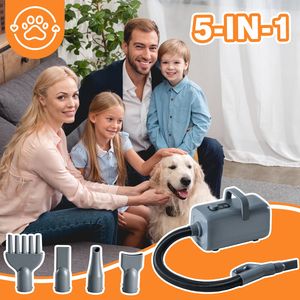 Secador de Mascotas de Alta Velocidad de 1550W con Velocidad y Temperatura Ajustables, 4 Boquillas, Secador de Pelaje para Perros, Calentador Incluido - Product Image 3