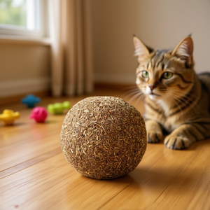 Balle interactive pour animaux de compagnie avec herbe à chat, jouet de mouvement de 4 cm - Product Image 3