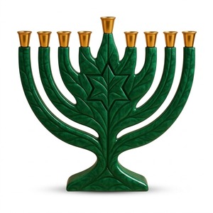Ménorah Hanouka moderne en résine à 9 branches, porte-bougie noir décoratif, Judaica juive, décoration de maison pour les fêtes, cadeau - Product Image 3