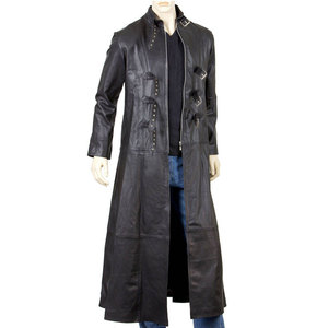 Abrigo Largo de Cuero de Alta Calidad, Chaqueta de Cuero con Logotipo Personalizado, Ropa de Moda, Abrigo Largo de Cuero para Hombre - Product Image 1