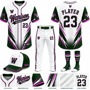 High Quality Baseball Uniform Kit Unisex Softball Sublimation Jersey Pants Socks And Caps Set With Customized Name And Number - Product Image 5