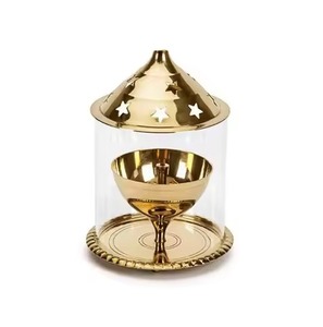 Decorative Brass Diya Elegant Design Oil Lamp Traditional Style Diwali Festival Pooja <b>Mandir</b> Decor - Product Image 5