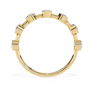 Bagues minimalistes en diamant pour femme, en or massif 18 carats, sertissage clos, diamant naturel original, alliance éternité, ensemble de bagues de mariage, cadeau de fête - Product Image 5