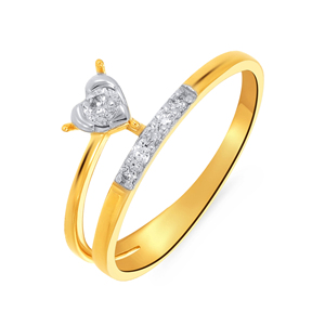 Bague élégante en or jaune 14 carats avec diamants de 0,50 ct, coupe ronde, bague de fiançailles pour femme, idée cadeau de bijoux fins - Product Image 1