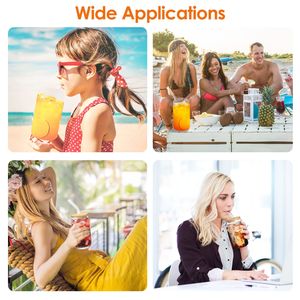 Set di 6 Bicchieri Riutilizzabili da 16OZ in Vetro con Coperchi in Bambù, Cannucce in Vetro e Spazzola per la Pulizia, per Caffè Freddo e Frullati, 100% Vetro - Product Image 6