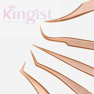 Custom Logo Plasma Gold Rainbow Color Pointed Stainless Steel Anti-Static Professional Beauty <b>Tools</b> Eyelash Tweezers Set - Product Image 4