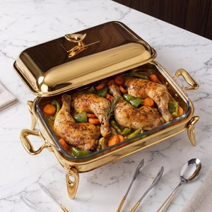 Modern luxury Chafing Dish Home And Restaurant Table Ware Decorative Food Warmer <b>Buffet</b> <b>Server</b> Chaffing Dish Hotels Supplies - Product Image 5