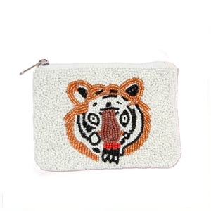 Porte-monnaie brodé de perles de designer, petit portefeuille style bohème avec doublure douce - Product Image 1