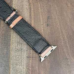 Factory Wholesale Low Rate Hand Tooled Leather Watch Bands Pin <b>Buckle</b> Feather Tooled Painted Cowhide Leather Watch <b>Straps</b> - Product Image 6