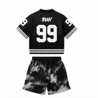 Ensemble de survêtement unisexe personnalisé imprimé, t-shirt et short en polyester, tenue de sport d'été respirante, vêtements décontractés, fabricant OEM