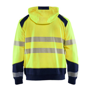 เสื้อฮู้ดสะท้อนแสงโพลีเอสเตอร์แบบ Hi-Vis ปรับแต่งได้สำหรับชุดทำงาน เสื้อฮู้ดซิปแบบมีความปลอดภัยสูงสำหรับงานก่อสร้าง - Product Image 5