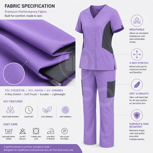 Tenues médicales sportives haut de gamme Wida en tissu sergé polyester/coton, unisexe, pour usage hospitalier, uniforme professionnel de santé, OEM - Product Image 6