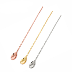 Cuchara Mezcladora de Cócteles de Latón de Primera Calidad, Cuchara de Barra de Latón/Cobre/Plata - Product Image 1