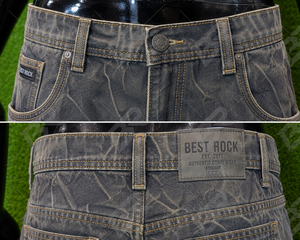 Men's Vintage Formal Washed Denim Cotton Cargo Pants Loose Fit Lightweight Multi Pocket Workwear Streetwear - Product Image 6