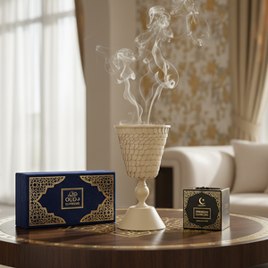 Juego de Cáliz para Incienso Contemporáneo White Royals, Porta Incienso para el Hogar, Mubkhar, Fragancia, Estilo Moderno, Arte Antiguo Premium - Product Image 4
