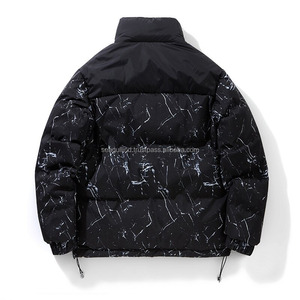 Veste d'hiver matelassée pour homme avec col montant, imperméable et respirante, en tissu toile motif cachemire, rembourrée de coton chaud pour l'hiver - Product Image 2