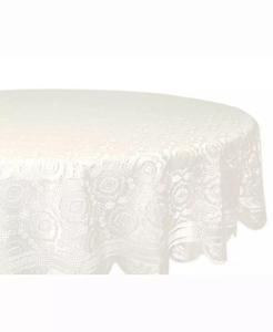 Vintage Polyester <b>Lace</b> <b>Tablecloth</b> 63" Round | Design Imports - Product Image 1