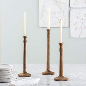 Porte-bougie en bois rustique authentique mettant en valeur l'artisanat traditionnel et la caractéristique du bois naturel - Product Image 4