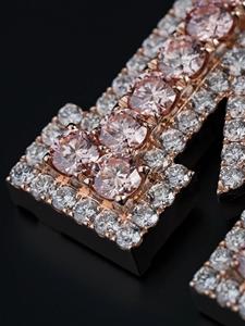 Luxury Iced Out <b>Initial</b> Letter M VVS Moissanite Pendant <b>Necklace</b> 925 Sterling <b>Silver</b> Pink Stone Hip Hop Alphabet Jewelry Gift - Product Image 2