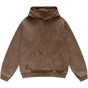 Sudadera con Capucha Extra Grande, Color Sólido, con Bolsillo, Forro Polar, Algodón, Informal, para Otoño, Manga Larga, Tejida, para Hombre - Product Image 1