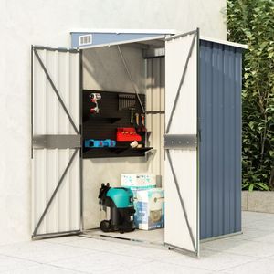 Produit de rangement mural pour cabanon de jardin en acier galvanisé gris de 46.5 po x 39.4 po x 70.1 po - Product Image 1