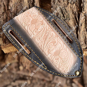 Funda de Cuero Premium Estilo Pancake para Cuchillo, Cosida a Mano en Piel de Vacuno, Porta Cuchillo Plegable Horizontal para Cinturón, Táctica, Venta al Por Mayor - Product Image 5