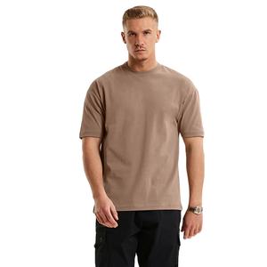 T-shirt de sport personnalisé pour hommes pour l'été 100% coton respirant 240 grammes uni avec logo à l'avant - Product Image 6