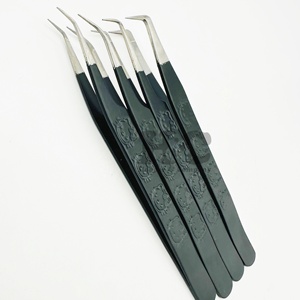 New Hello Kitty <b>Tweezers</b> Hello Kitty Eyelash Extension <b>Tweezers</b> Black Silver Tip Lash Extension <b>Tweezer</b> Sustainable mink Logo - Product Image 4