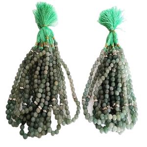 Vente en gros de 33 perles en cristal d'agate naturelle sculptée en aventurine verte pierre semi-précieuse Mala de prière islamique pour les musulmans - Product Image 1