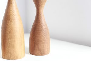 Portavelas de Madera, Forma Cónica, Madera Natural, Decoración para el Hogar, Juego de Tres - Product Image 3