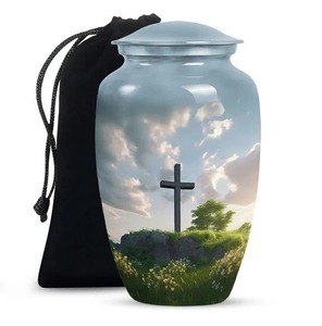 Urna Funeraria Personalizada con Diseño de Paisaje Natural para Cenizas Humanas de Adultos, Urna Grande de Metal con Tapa - Product Image 5